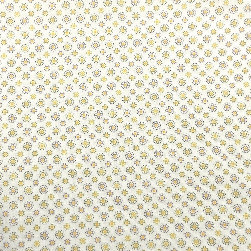 Stitched Stars White | Buttercup Slate | Quilting Cotton