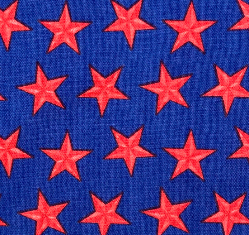 Red Stars on Blue | Liberty for All Henry Glass & Co. | Quilting Cotton