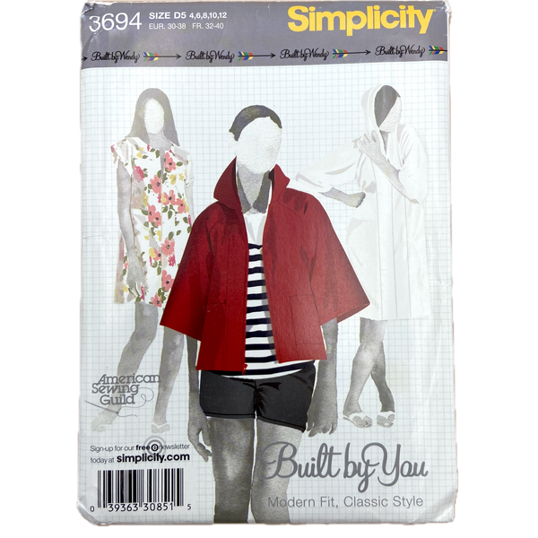 Simplicity 3694 | Adult Dress or Minidress and Hoody | Size 4-12