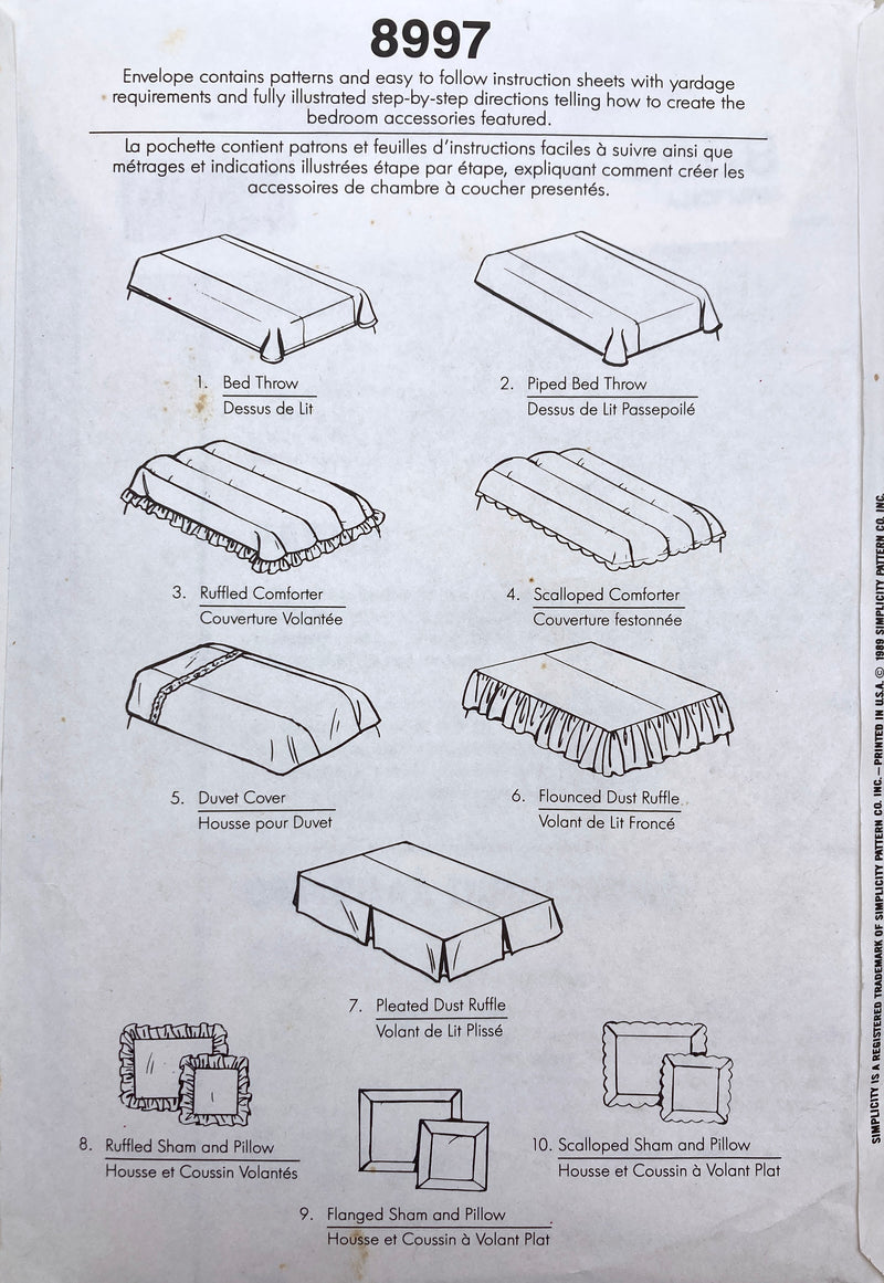 Simplicity 8997 | Bedroom Accessories | Home Dec