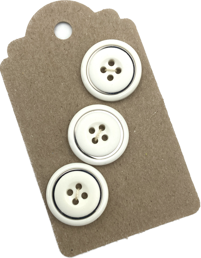 3/4" Silver Ring | Set of 3 | Plastic Buttons