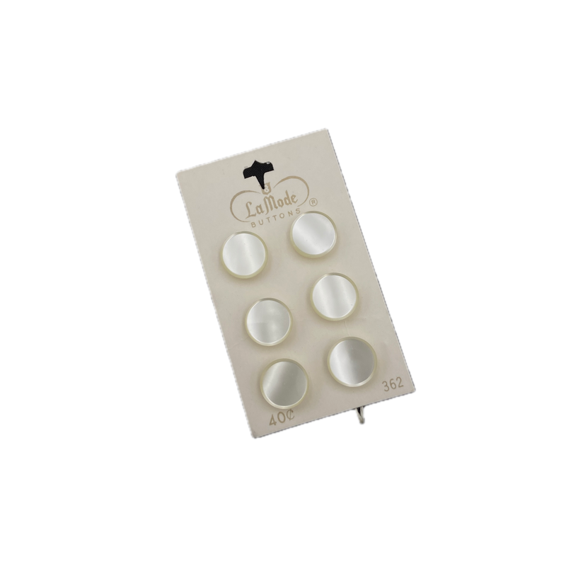 9/16" Frost | Plastic Buttons | Set of 6