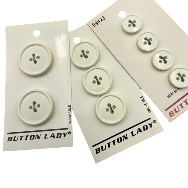 1/2", 3/4" Or 7/8" Blanca  | Vintage Plastic Buttons | Choose Your Size