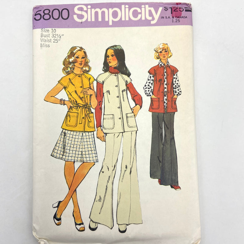 Simplicity 5800 | Adult Vest, Skirt and Pants | Size 10