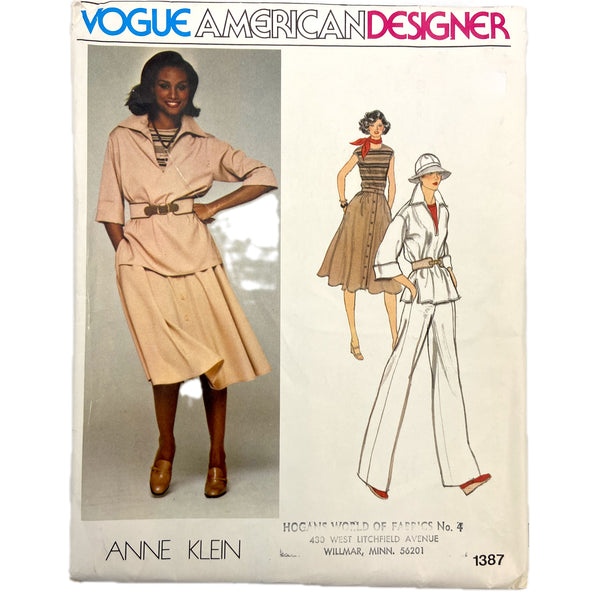 Vogue 1387 | Anne Klein | Adult Top, Skirt, Pants and T-Shirt | Size 12