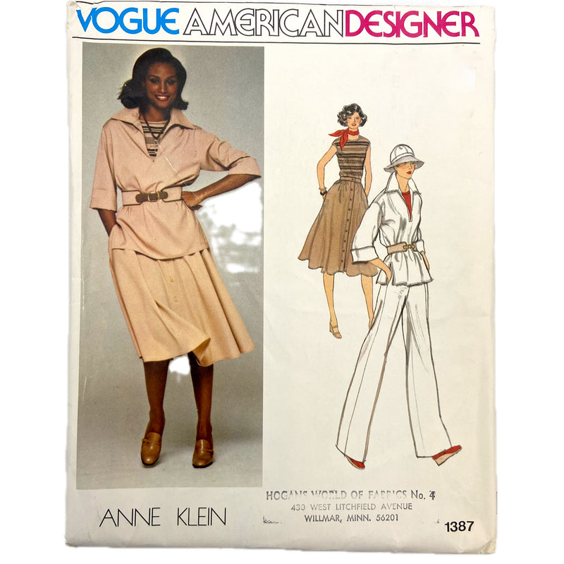 Vogue 1387 | Anne Klein | Adult Top, Skirt, Pants and T-Shirt | Size 12