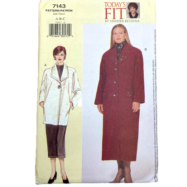 Vogue 7143 | Adult Petite Coat | Size 10-14