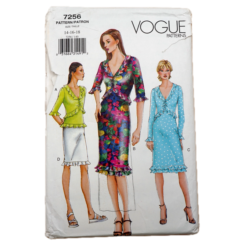 Vogue 7256 | Adult Dress, Top, and Skirt | Size 14-18