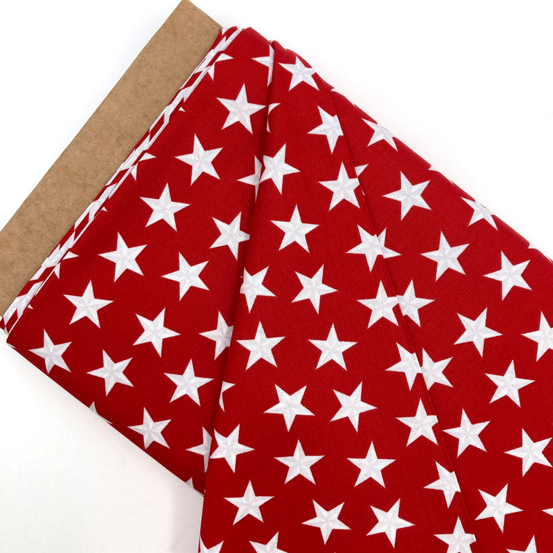 White Stars on Red | Liberty for All Henry Glass & Co. | Quilting Cotton