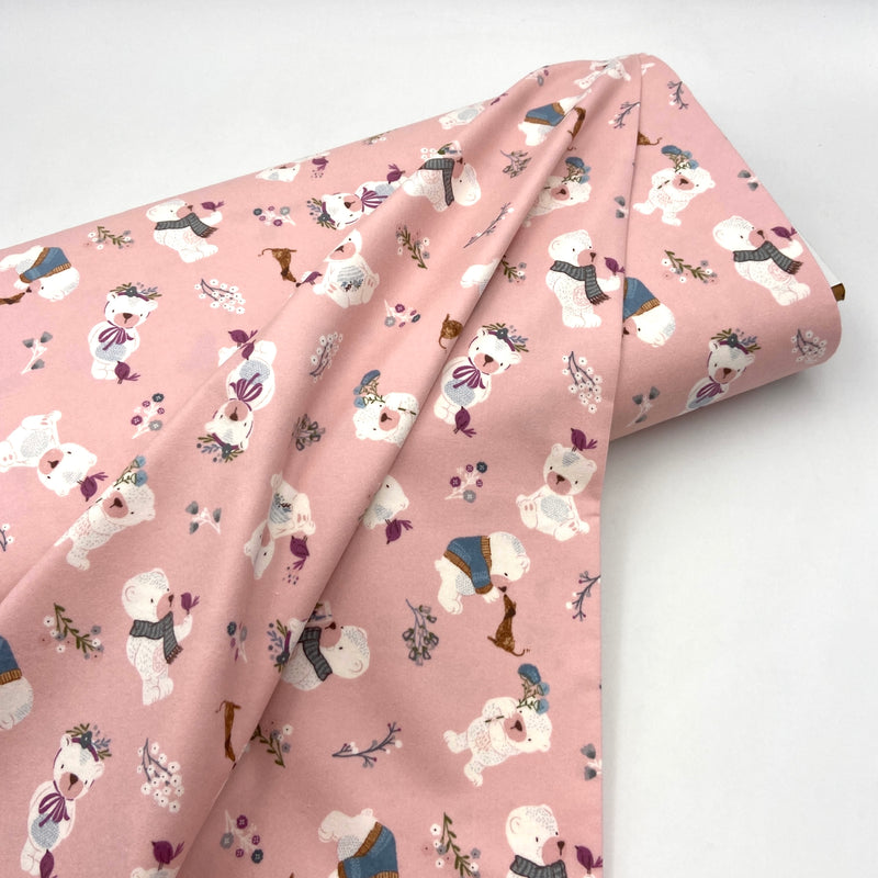 Bear's Day Pink | Winter Days | Cotton Flannel