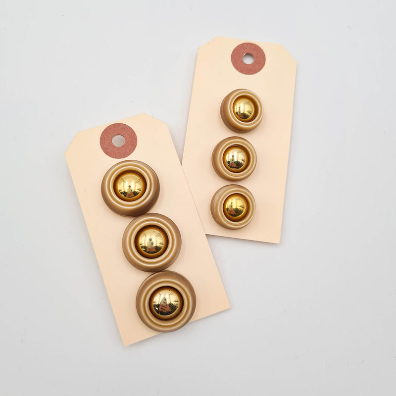 Tan & Gold Shank Buttons | 5/8" OR 7/8"