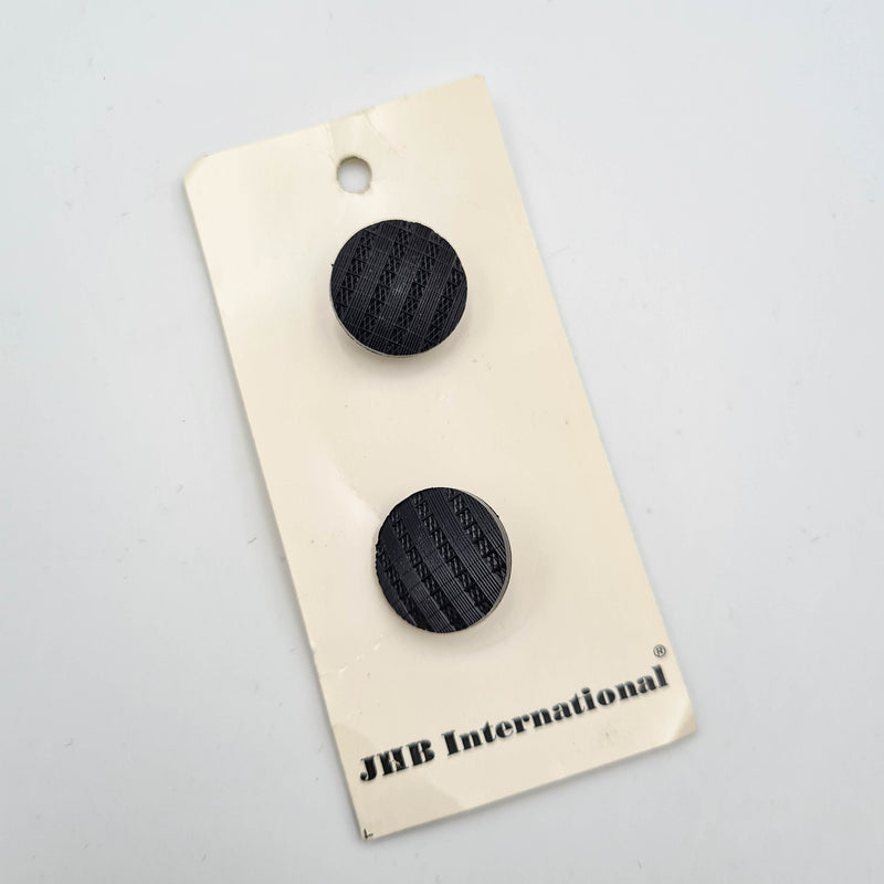 3/4" Black Woven Texture Buttons - JHB International - Made in Spain