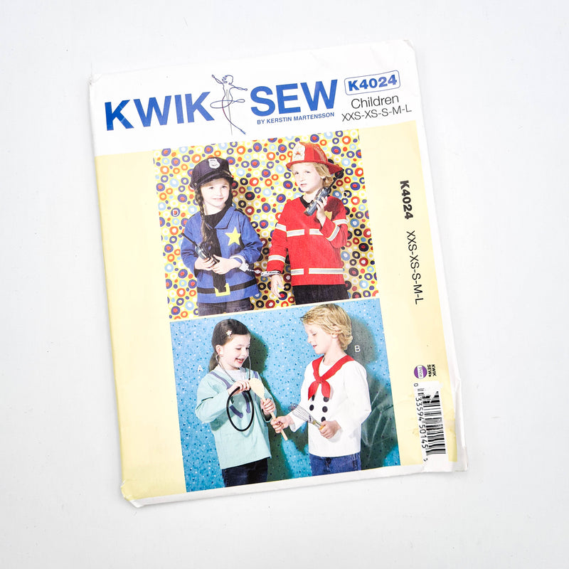 Kwik Sew 4024 | Kids' Themed Tops - Sizes XXS-L | Uncut, Unused, Factory Folded Sewing Pattern