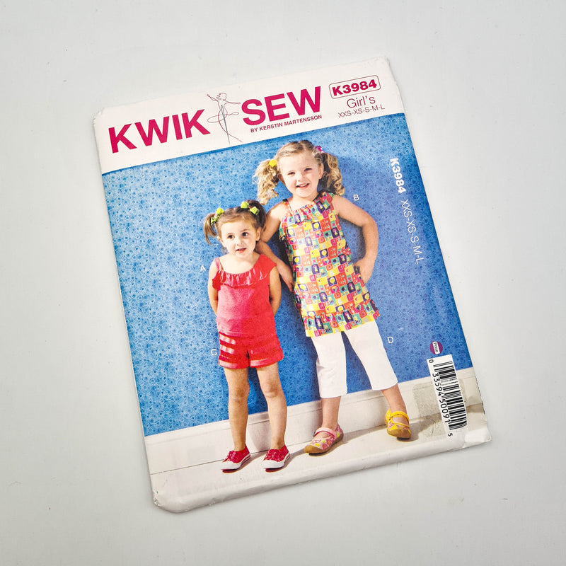 Kwik Sew K 3984 | Kids' Tops, Shorts + Pants - Sizes XXS-L | Uncut, Unused, Factory Folded Sewing Pattern