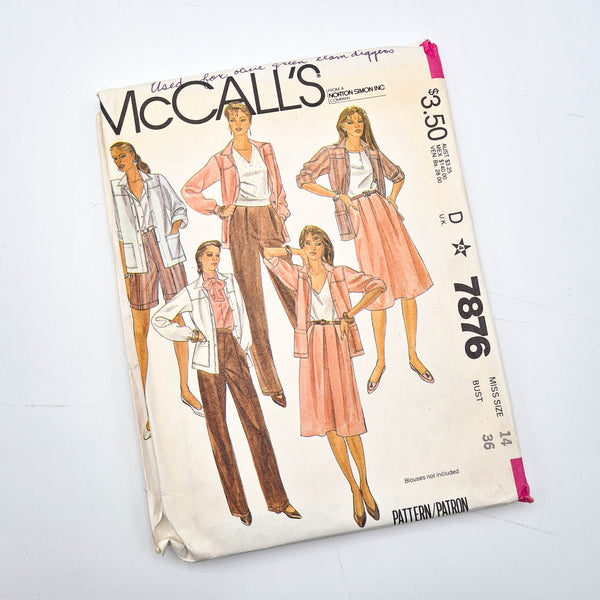 McCall's 7876 | Adult Jacket, Skirt, and Pants/Shorts - Size 14