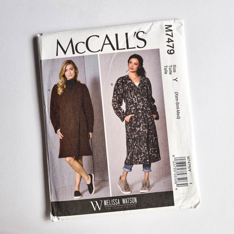 McCall's 7479 | Adult Coat and Belt | Sizes XS - S - M