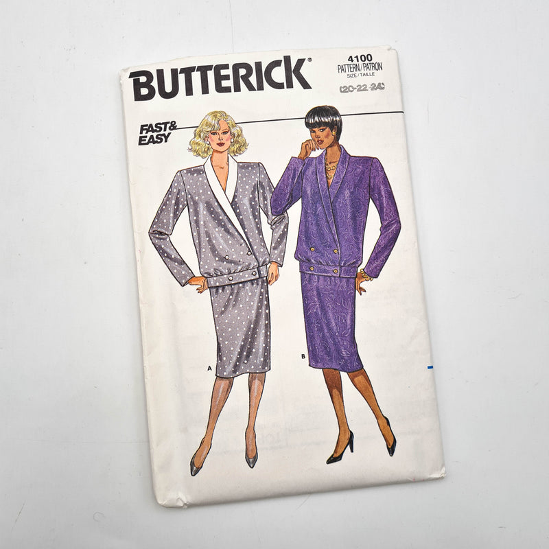 Butterick 4100 | Adult Top and Skirt | Sizes 20 - 24