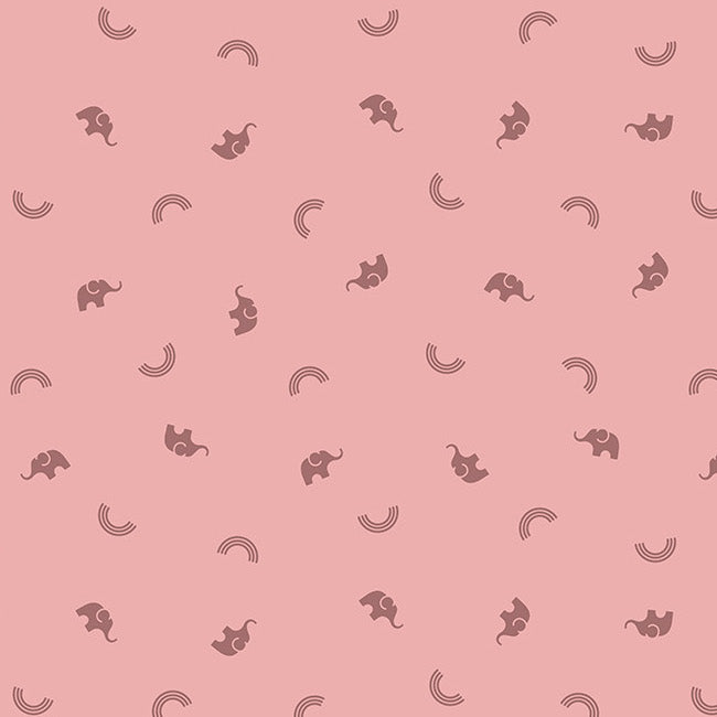 Elephants, Pink | Lucky Charms Basics | Quilting Cotton