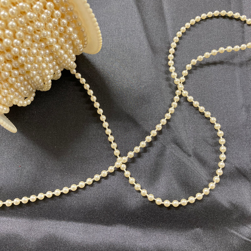 Eggshell 4mm Fused Pearl Trim