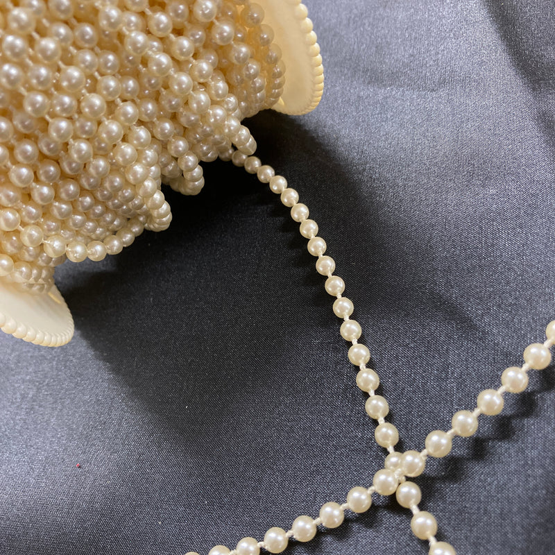 Eggshell 4mm Fused Pearl Trim