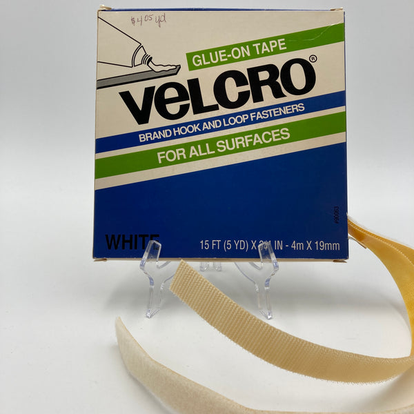 3/4" White Glue-On Hook and Loop Tape