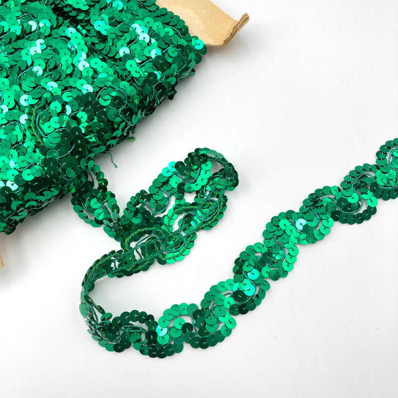 Green | Sequin Trim 1"