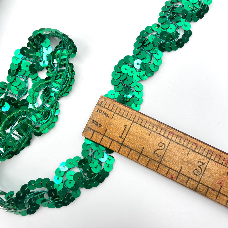 Green | Sequin Trim 1"