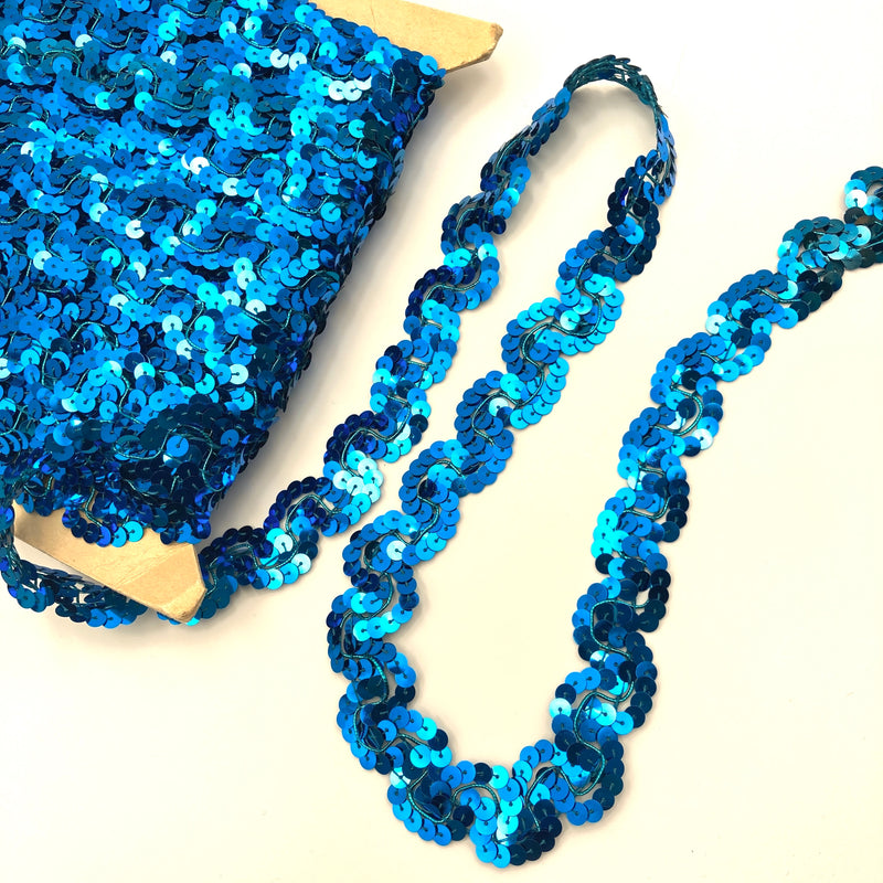 Blue | Sequin Trim 1"