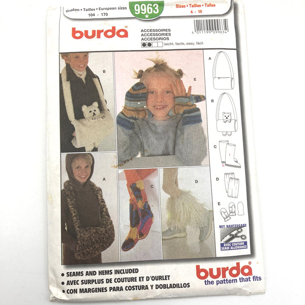 Burda 9963 | Children's Accessories | Size 4-15