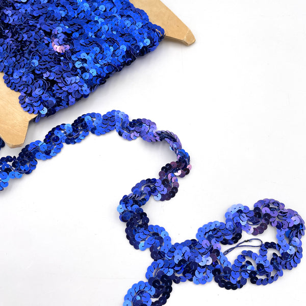 Royal Blue Stretch Sequin Trim 1"