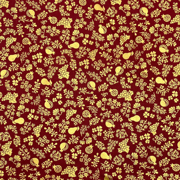 Pears, Burgundy | Nature's Harvest | Quilting Cotton